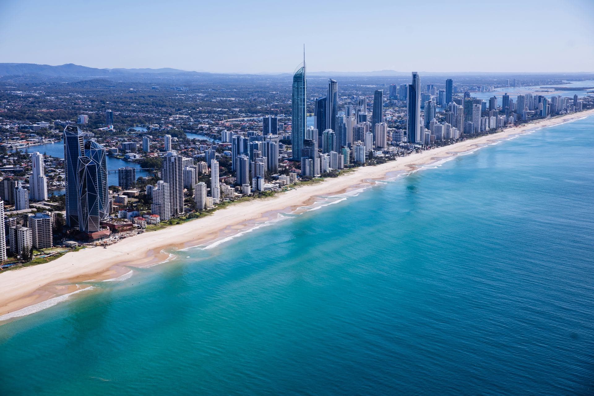 Surfers Paradise skyline and beach on the Gold Coast